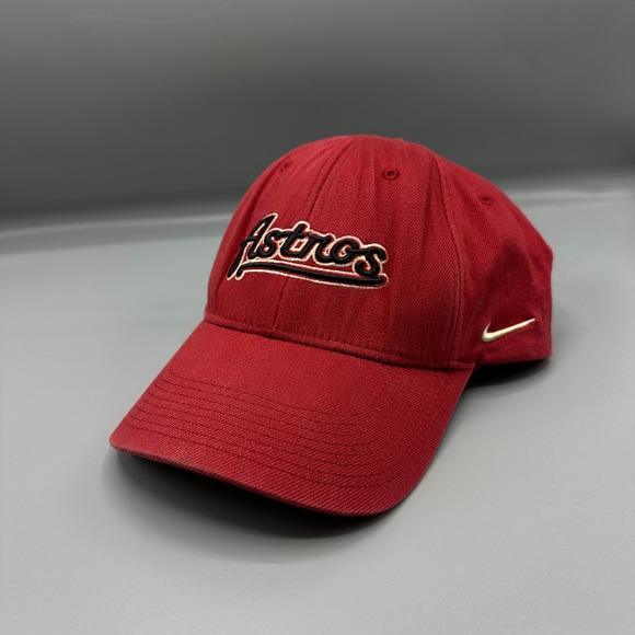 Nike Other - VTG Nike Houston Astros Red Baseball Cap Embroidered Script Logo HO06 Mens Hat